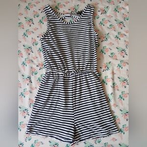 ⚪️🔵Striped Black and White Kids Romper